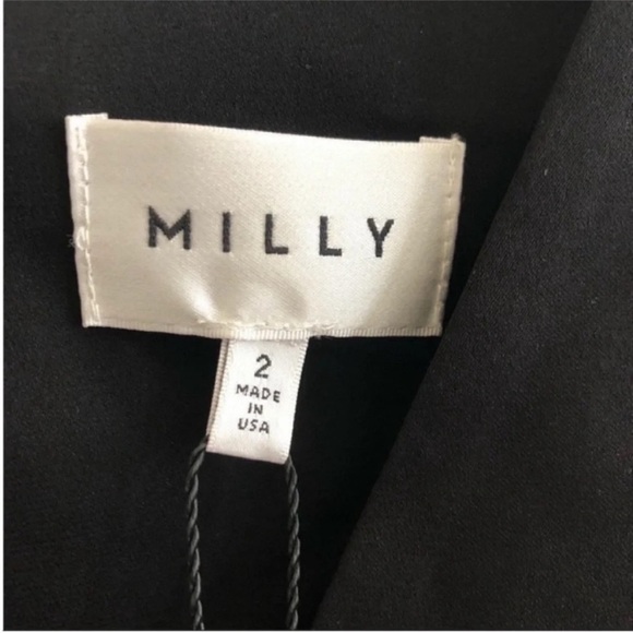 Milly Kayla Silk Bell Sleeve Mini Dress Black NWT - Picture 6 of 8